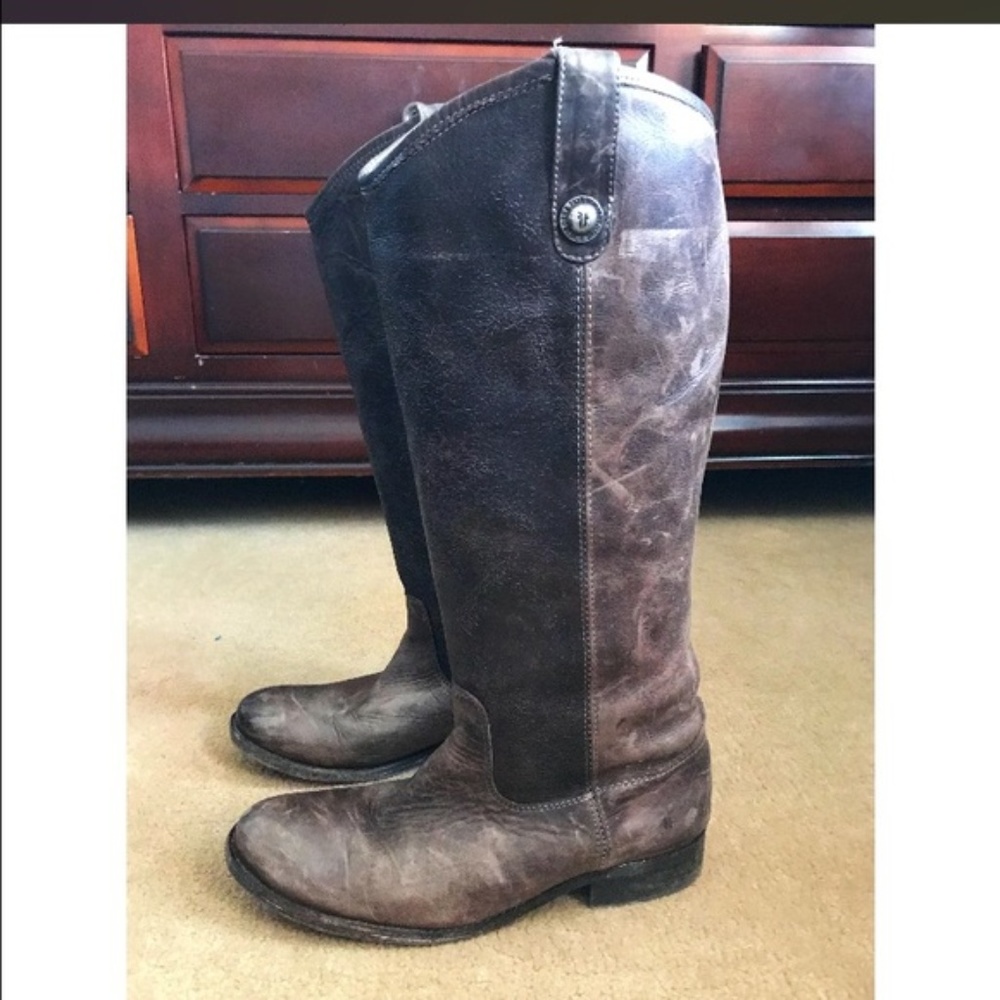 FRYE Melissa Button Boot in Smoke/Grey